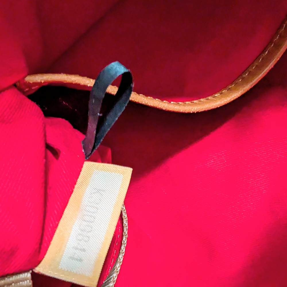 Dooney & Bourke Plum Pebble Leather Tote with Tan Trim - Picture 7 of 13